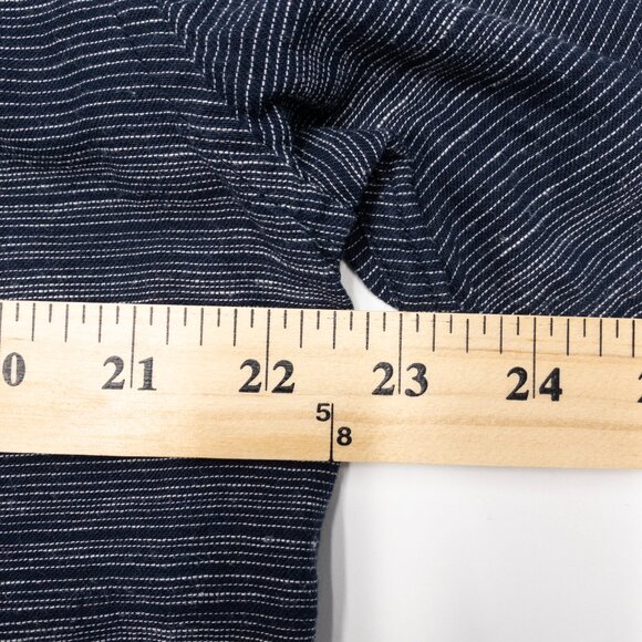 Outerknown Navy Striped Casual Button Down Shirt - Picture 8 of 9